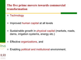 Promoting agro-enterprises in the highlands of Ethiopia through improved institutional support services: Experiences of market-oriented dairy and fattening development