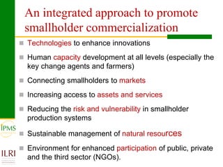 Promoting agro-enterprises in the highlands of Ethiopia through improved institutional support services: Experiences of market-oriented dairy and fattening development