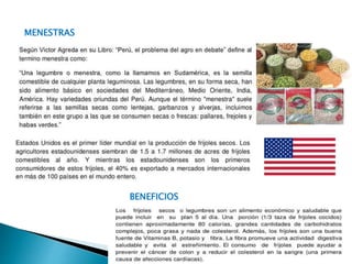 BENEFICIOS 
MENESTRAS 
 