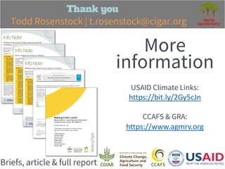 Agroforestry for Livelihoods and Climate