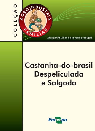 Agregando valor à pequena produção
COLEÇÃO
Castanha-do-brasil
Despeliculada
e Salgada
DÚNI S
T
O
R
R
I
G
A
AF
R
A AM ILI
 