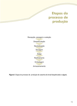15
Etapas do
processo de
produção
Figura1. Etapas do processo de produção de castanha-do-brasil despeliculada e salgada.
 
