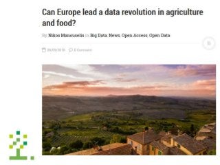 Can Europe lead a data revolution in agriculture & food?