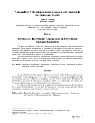 Agromatica Agromatica Formación Ingeniero Agrónomo | PDF