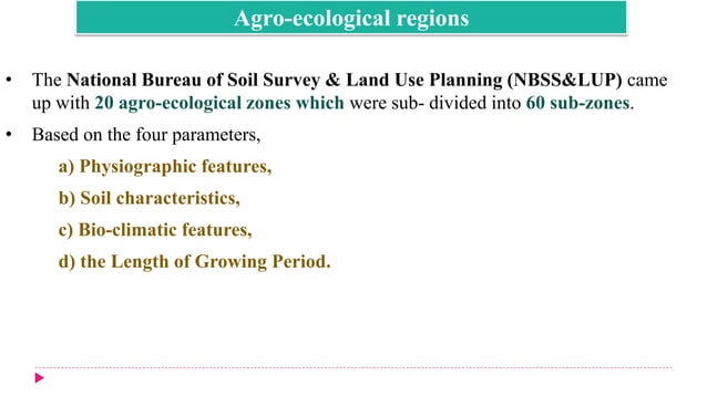 AGRON 101 Agroclimatic zones of India and agro ecological zones | PPTX