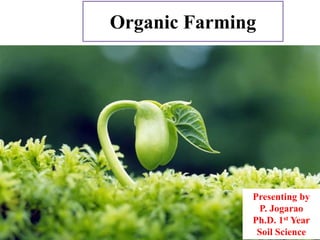 Organic Farming
Sri. P. Jogarao
Ph.D. 1st Year
Soil Science
Presenting by
P. Jogarao
Ph.D. 1st Year
Soil Science
 