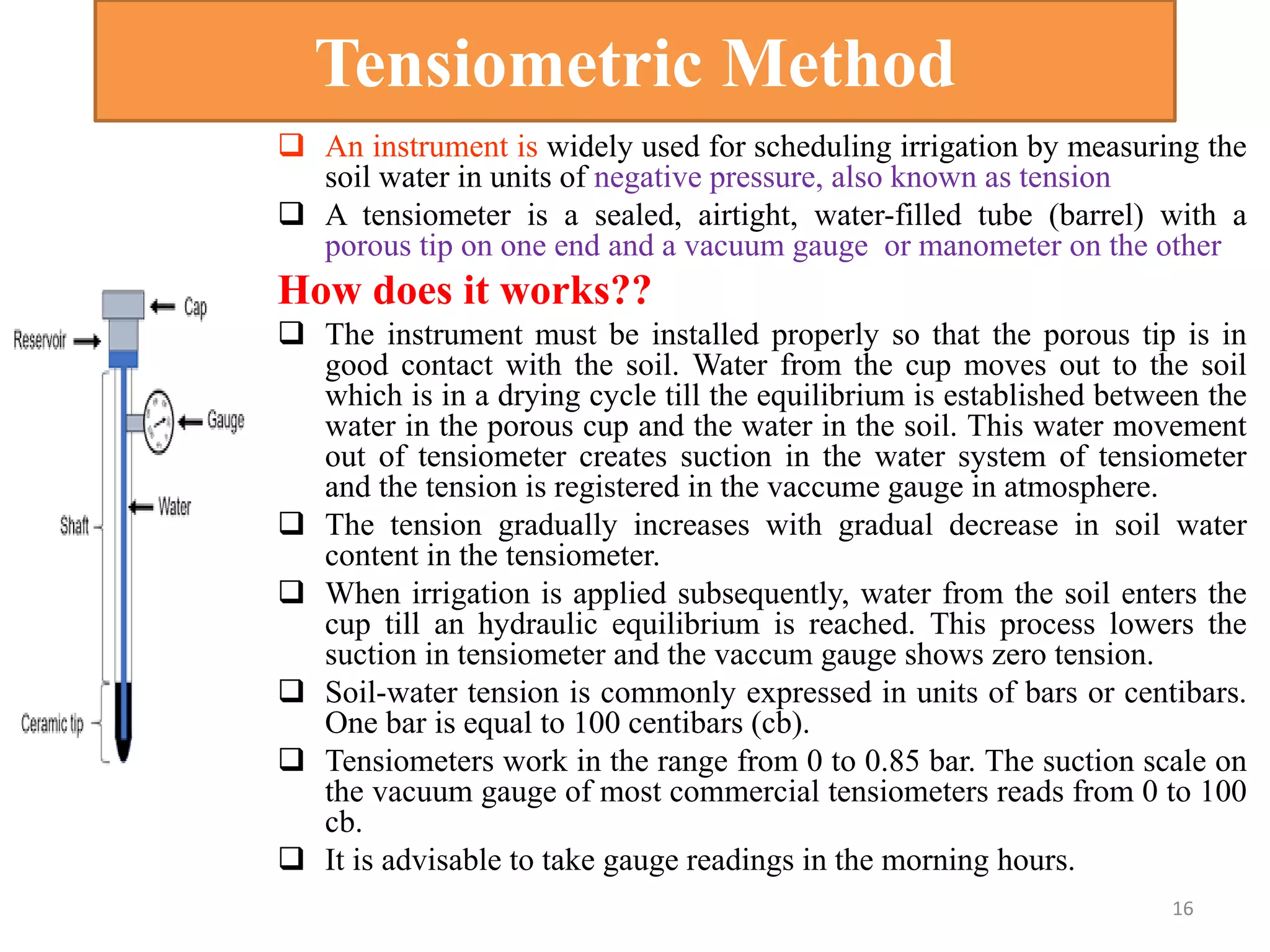 Soil Water measurement and measurement of water | PPTX