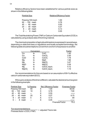 Relative Effectiveness Factor Chart.pdf Agronomy handbook | PDF