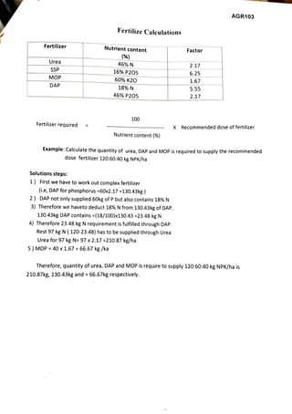 Fertilizer Calculation Problems agronomy practical.pdf