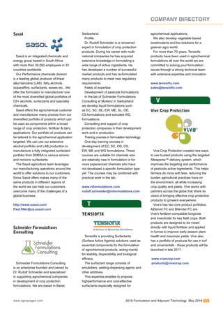 2018 Formulation & Adjuvant Technology | Agropages | PDF