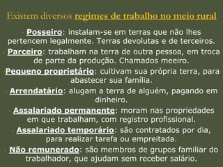 Agronegócio e concentração de rendaO agronegócio tem intensificado a concentração da propriedade rural nas mãos de poucas pessoas. Essa desigualdade na distribuição de terras provoca uma série de problemas sociais, como: os conflitos pela posse da terra;