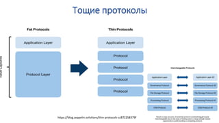 18https://blog.zeppelin.solutions/thin-protocols-cc872258379f
Тощие протоколы
 