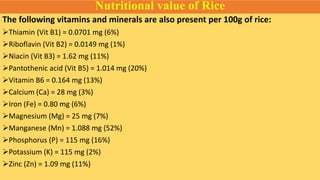 Main Nutrients In Rice Agrotechnology of rice | PPTX