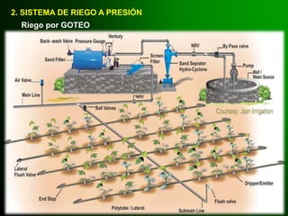 2. SISTEMA DE RIEGO A PRESIÓN
Riego por GOTEO
 