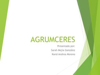 AGRUMCERES
Presentado por:
Sarah Mejía González
Karol Andrea Moreno
 