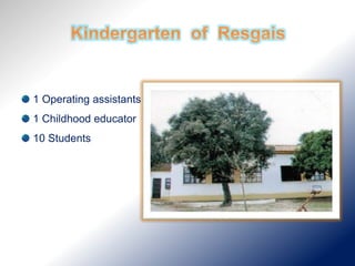 1 Operating assistants
1 Childhood educator
10 Students
 