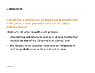 The management of geotechnical risk on major infrastructure projects | PDF