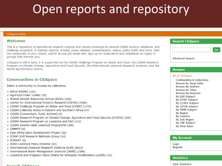 Opening ILRI’s knowledge and research: Initial reflections on results, outcomes and impacts of adopting open