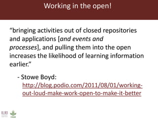 Opening ILRI’s knowledge and research: Initial reflections on results, outcomes and impacts of adopting open