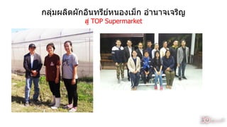 กลุ่มผลิตผักอินทรีย์หนองเม็ก อำนำจเจริญ
สู่ TOP Supermarket
41
 
