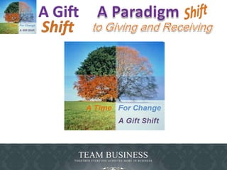 A Gift Shift A Paradigm  Shift to Giving and Receiving 