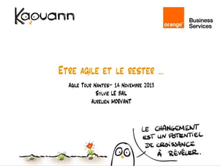 Etre agile et le rester
Agile Tour Nantes– 14 Novembre 2013
Sylvie LE BAIL
Aurélien MORVANT

…

 