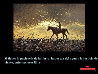 Si tienes la paciencia de la tierra, la pureza del agua y la justicia del viento, entonces eres libre  www. laboutiquedelpowerpoint. com 