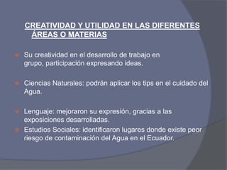 Salida a las cascadas del Pita, y  análisis de su importancia para la vida.  Los problemas del agua se centran tanto en la calidad como en la cantidad. La comunidad debe conocer la importancia de la "calidad" de la misma y esa misma comunidad de encargarse de su cuidado y preservación.El agua es fundamental para todas las formas de vida, lo que la convierte en uno de los recursos esenciales de la naturaleza... FUNDAMENTACIONY es que ante una situación de escasez del agua la amenaza se cierne sobre tres aspectos fundamentales del bienestar humano: la producción de alimentos, la salud y la estabilidad política y social. Esto se complica aún más si el recurso disponible se encuentra compartido, sin considerar el aspecto ecológico.La creciente necesidad de lograr el equilibrio hidrológico que asegure el abasto suficiente de agua a la población se logrará armonizando la disponibilidad natural con las extracciones del recurso mediante el uso eficiente del agua.