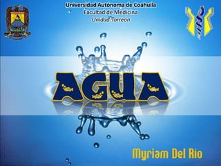 Universidad Autónoma de Coahuila Facultad de Medicina Unidad Torreón AGUA Myriam Del Río 
