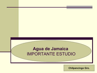       Agua de Jamaica   IMPORTANTE ESTUDIO Chilpancingo Gro. 