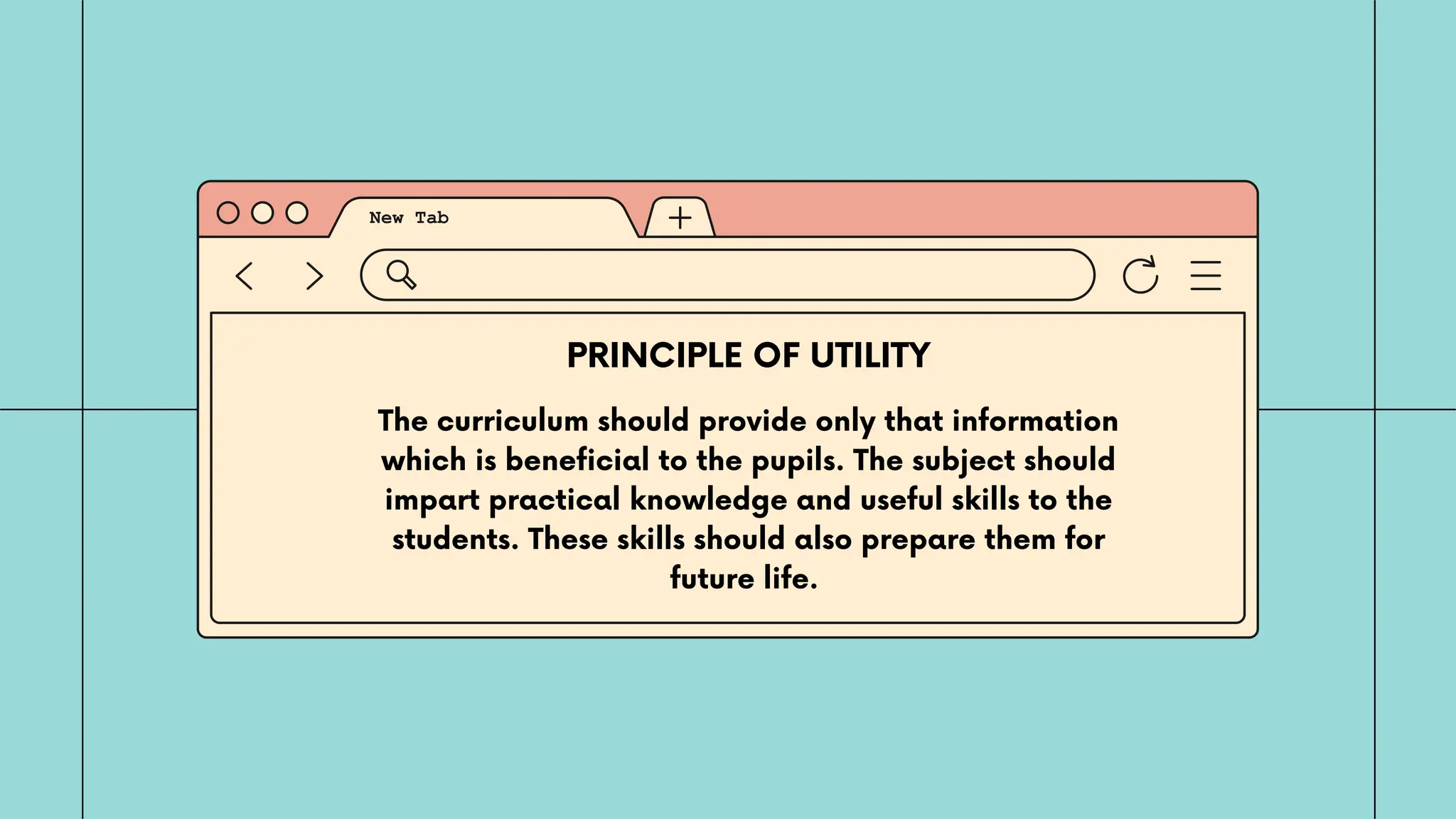 The curriculum should provide only that information
which is beneficial to the pupils. The subject should
impart practical knowledge and useful skills to the
students. These skills should also prepare them for
future life.
PRINCIPLE OF UTILITY
 