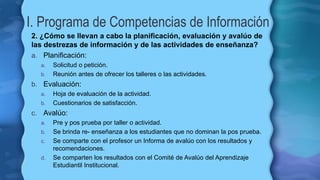 Presentación sobre el Programa de Competencais de Información de UPR Aguadilla