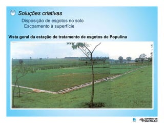 Disposição de esgotos no solo Escoamento à superfície Vista geral da estação de tratamento de esgotos de Populina  Soluções criativas 