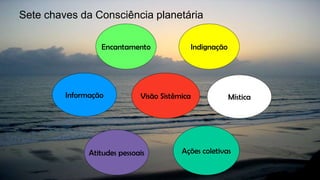 Sete chaves da Consciência planetária
Encantamento
Atitudes pessoais Ações coletivas
Visão SistêmicaInformação Mística
Indignação
 