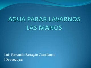 Luis Fernando Barragán Castellanos
ID: 000203111
 