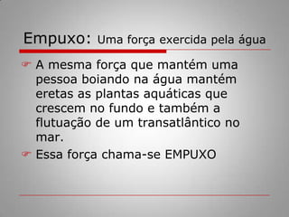 Aplicando a definição da densidade Consideremos o exemplo da água  e do óleo ocupando o  mesmo volume de 200 cm3 (200 ml). Esse volume de água tem massa de 200 g, enquanto esse mesmo volume de óleo mede apenas 180g quando em uma balança. Aplicando a definição de densidade, calculamos a densidade da água assim:D = m/v  D= 200g/200cm3 = 1g/cm3D = m/v  D= 180g/200cm3 = 0,9g/cm3