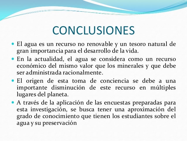 Agua un recurso para preservar