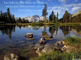 La vida es una hoja en blanco, en la que dibujamos, sin un borrador.  