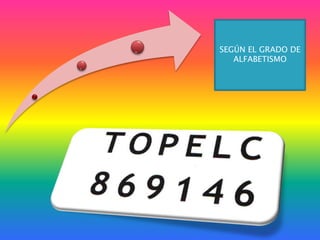 SEGÚN EL GRADO DE ALFABETISMO