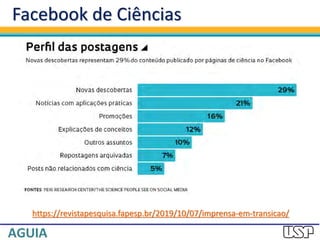 Facebook de Ciências
https://revistapesquisa.fapesp.br/2019/10/07/imprensa-em-transicao/
 
