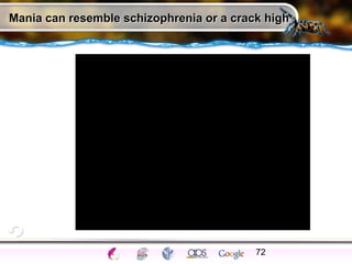 72
Mania can resemble schizophrenia or a crack high
 