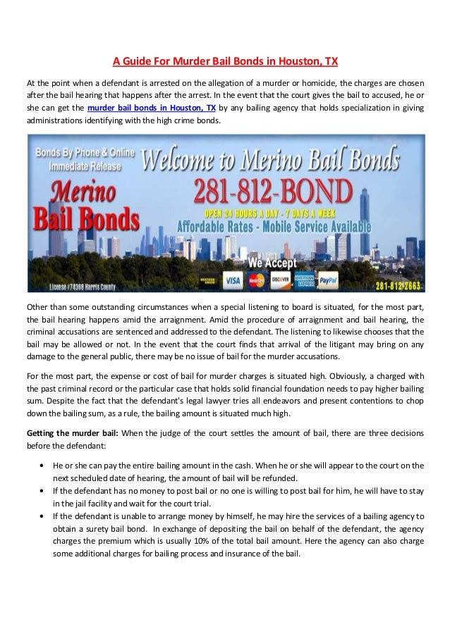 A Guide For Murder Bail Bonds in Houston, TX