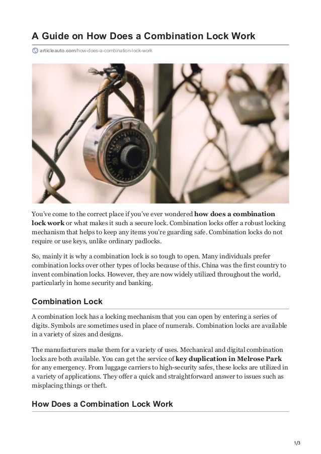 A guide on how does a combination lock work