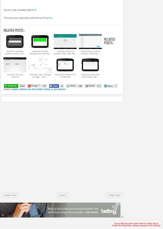 layout bar app listview with recycler cardview view android guide to A and