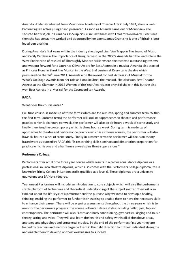 A guide to a musical theatre performer