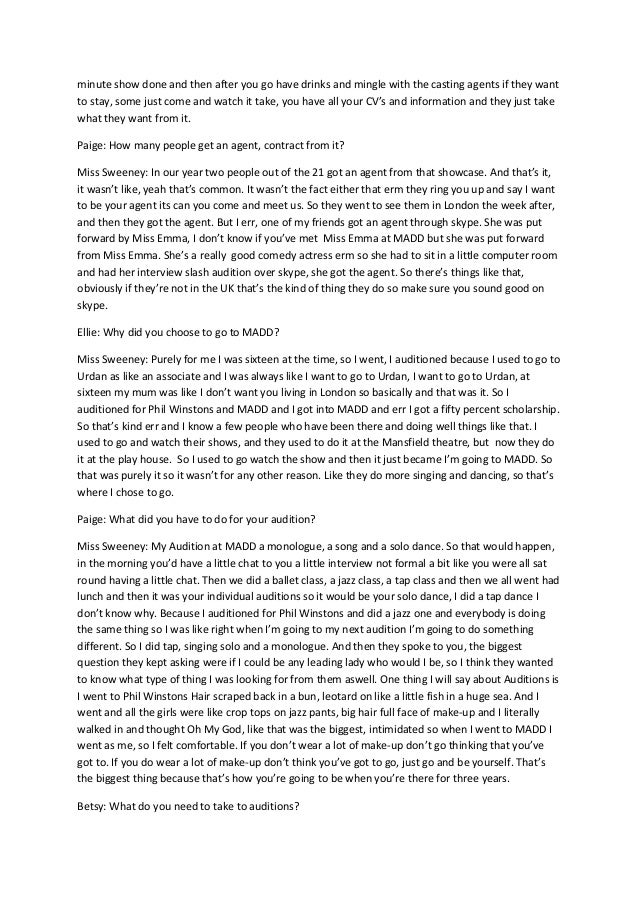 A guide to a musical theatre performer