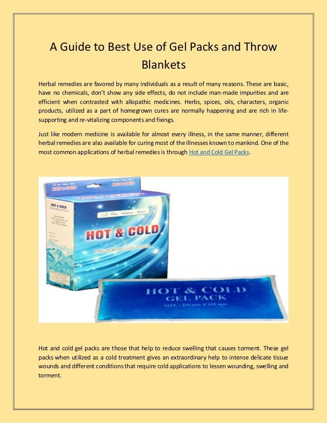 A Guide to Best Use of Gel Packs and Throw Blankets