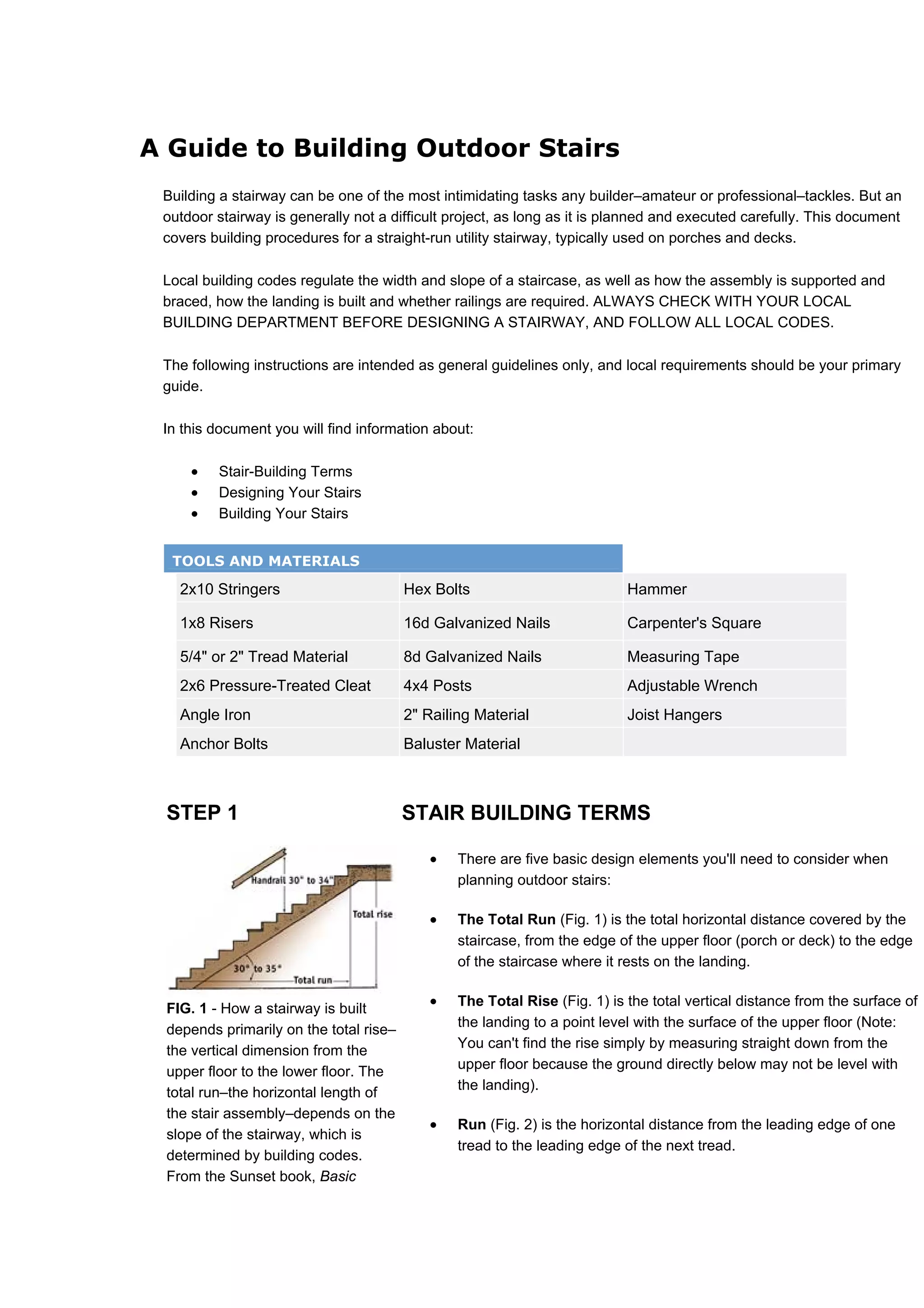 Oregon Stairs Checklist.pdf A guide to building outdoor stairs | PDF