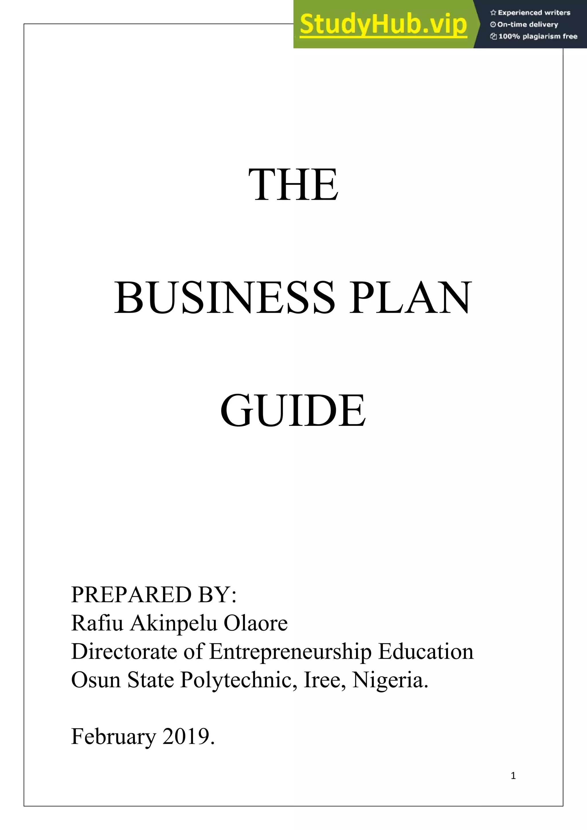 A GUIDE TO BUSINESS PLAN.Pdf