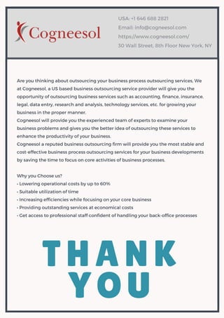 A Guide to Business Process Outsourcing - Cogneesol | PDF